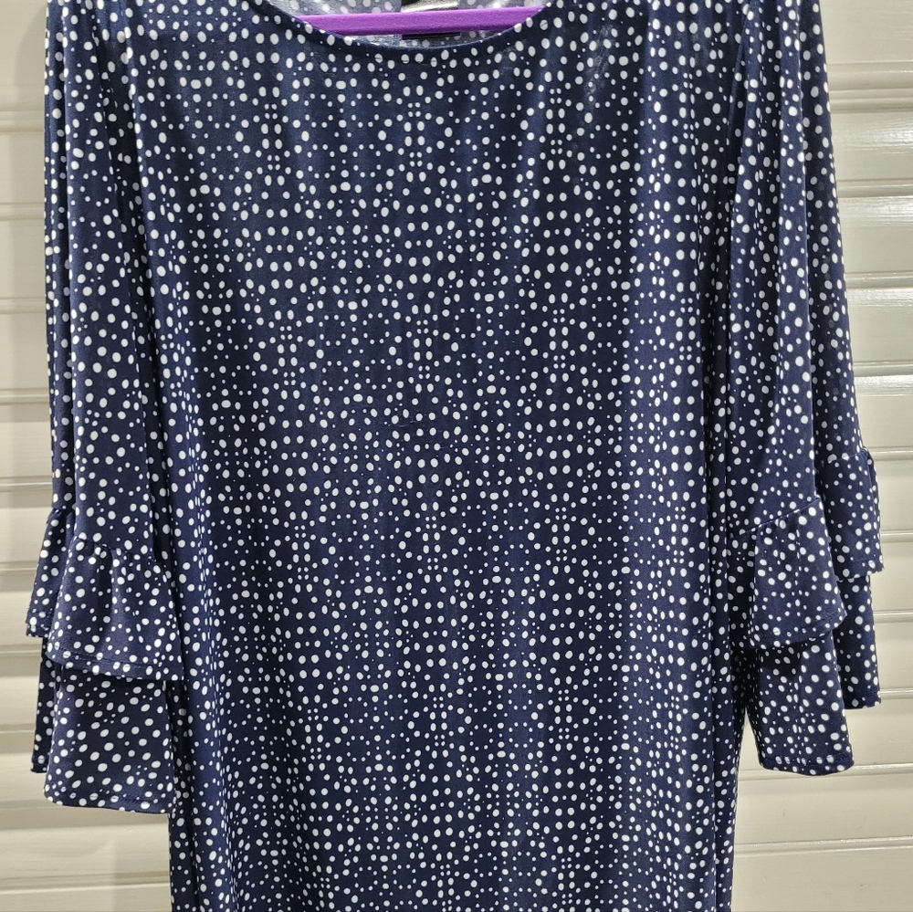 Womens Dark Blue & White Blouse
